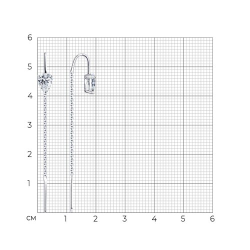 94-123-01501-1 - Серьги из серебра с фианитами