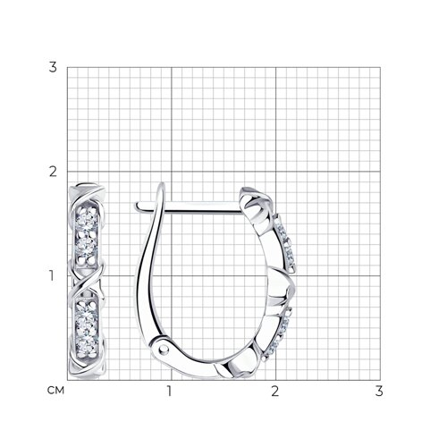 94025079 - Серьги из серебра с фианитами