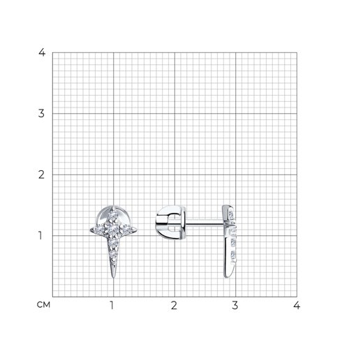94024850 - Серьги из серебра с фианитами