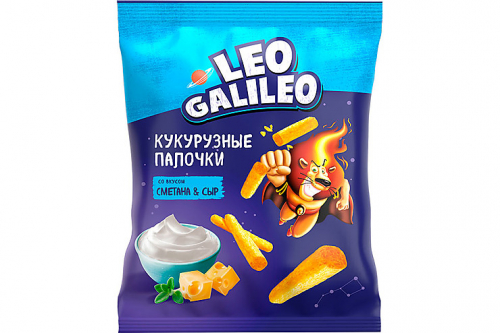 «Leo Galileo», кукурузные палочки со вкусом сметана & сыр, 45 г