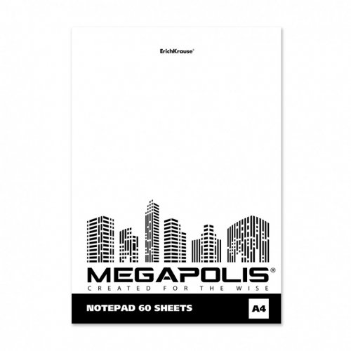 Блокнот на клею MEGAPOLIS®, А4, 60л, без линовки