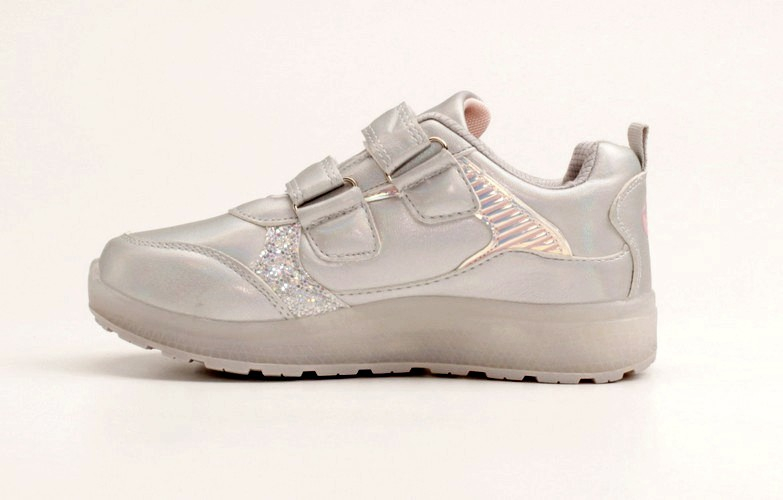 Эльфы 193-3-6 Кроссовки детские серебр иск кожа, с подсветкой