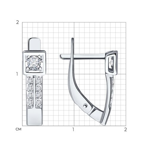 52-220-01983-1 - Серьги из белого золота с бриллиантами