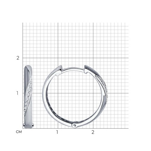 1021981-3 - Серьги из белого золота с бриллиантами
