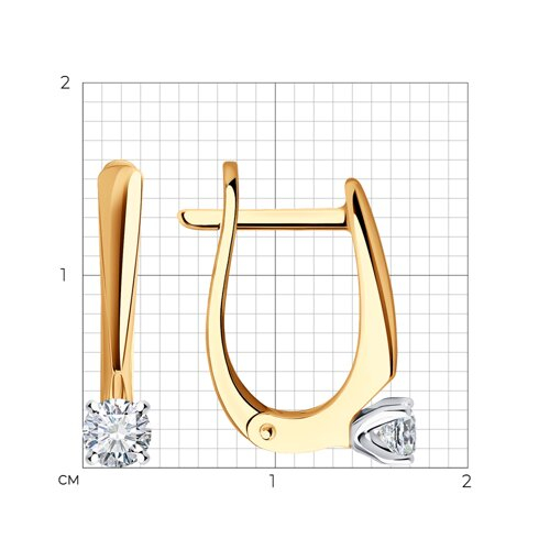 51-220-01674-1 - Серьги из комбинированного золота с бриллиантами