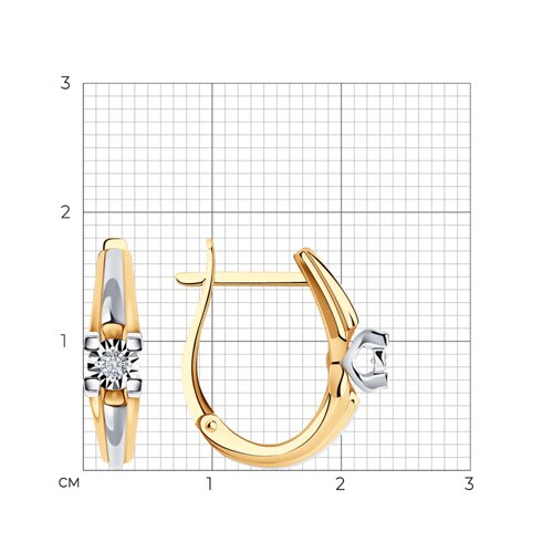 51-220-01482-1 - Серьги из комбинированного золота с бриллиантами