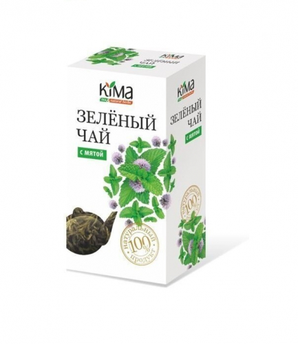 Чай зеленый листовой КИМА с мятой, 50 гр