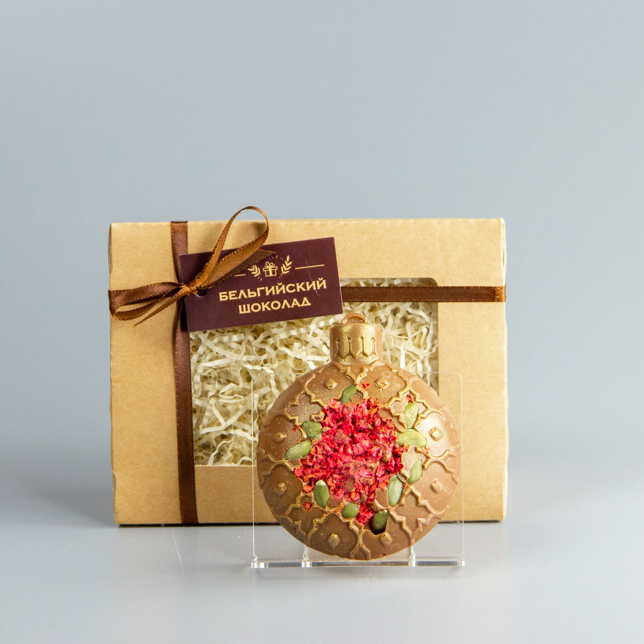 Шоколадная фигурка сублиматами (7) Малина и семечки тыквы