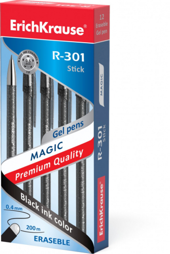 Ручка гел сo стир чернилами R-301 Magic Gel Stick 0.5, черный