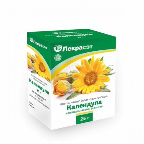 Календула лекарственная (Цветки ноготков) , 25гр ЛекраСЭТ  (Calendulae flores)