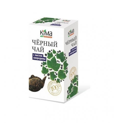 Чай чёрный листовой КИМА с листом чёрной смородины, 50 гр