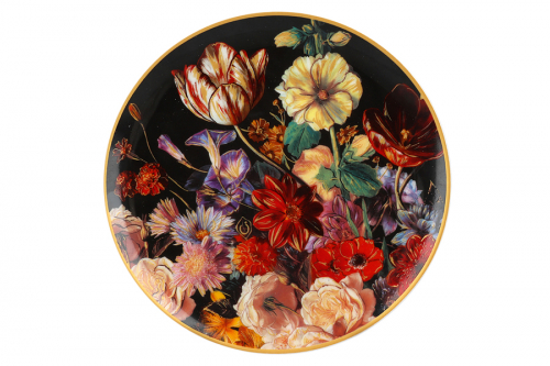 Пара чайная, 1 перс, 2 пр, 250 мл, фарфор F, черная, Тюльпан, Baroque flowers, 62365