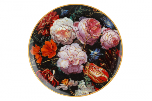 Пара чайная, 1 перс, 2 пр, 250 мл, фарфор F, черная, Розы, Baroque flowers, 62364