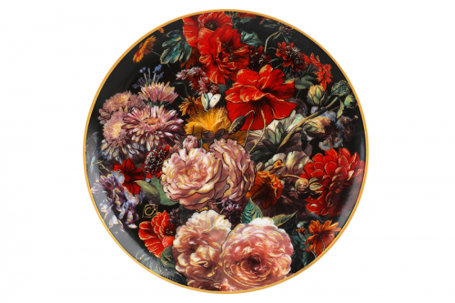 Пара чайная, 1 перс, 2 пр, 250 мл, фарфор F, черная, Маки, Baroque flowers, 62363