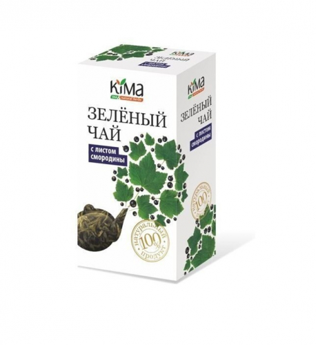 Чай зеленый листовой КИМА с листом черной смородины, 50 гр