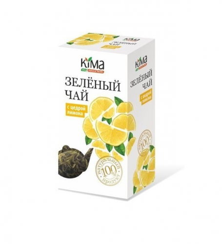 Чай зеленый листовой КИМА с цедрой лимона, 50 гр