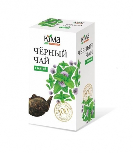 Чай чёрный листовой КИМА с мятой, 50 гр