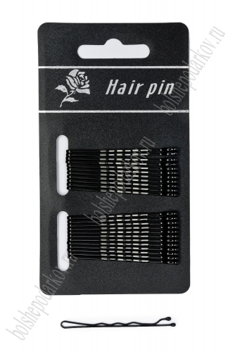 Невидимки для волос на блистере 5 см (24 шт) SF-7410, черный