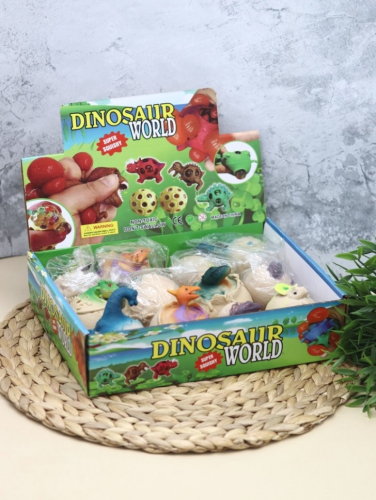 Мялка - антистресс «Dinosaur ball», yellow