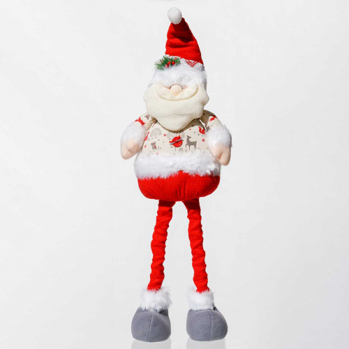Фигура новогодняя Дед Мороз ALL119A с телескопическими ногами 65-85см белый в колпаке