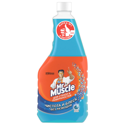 MR MUSCLE  Средство для мытья Стекол и Поверхностей  После Дождя  Сменная бутылка  500мл 