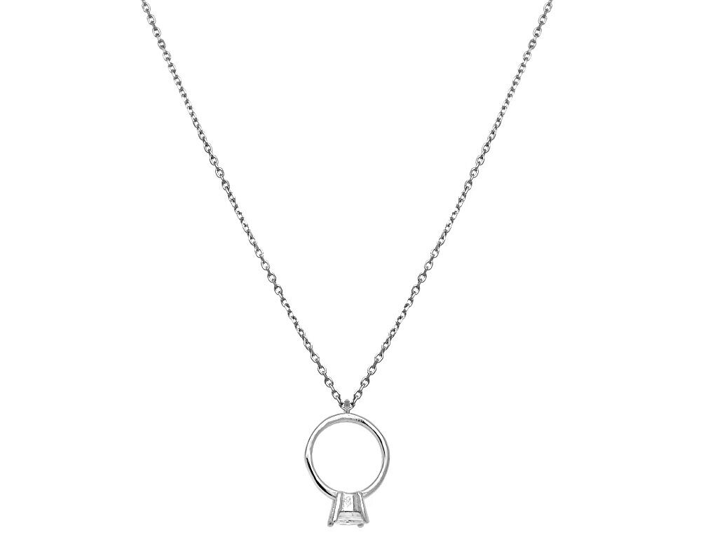 Колье из серебра куб.циркон., ТФК-81