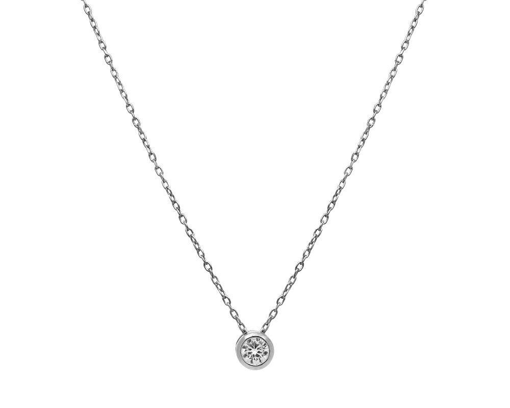 Колье из серебра куб.циркон., ТФК-71