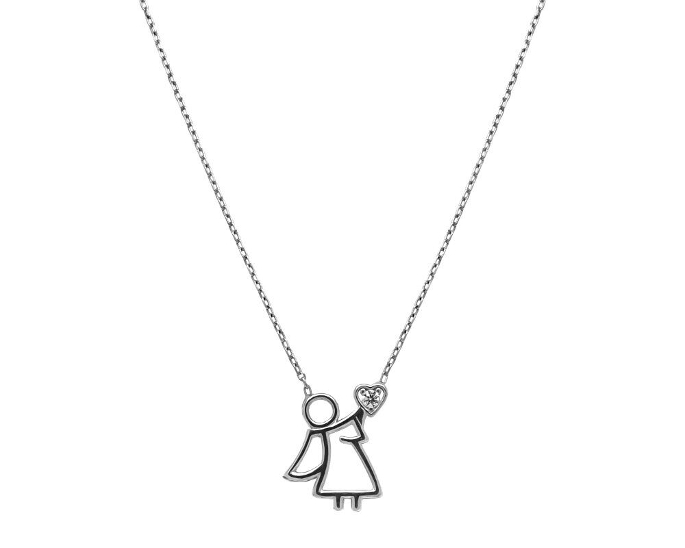 Колье из серебра куб.циркон., ТФК-97