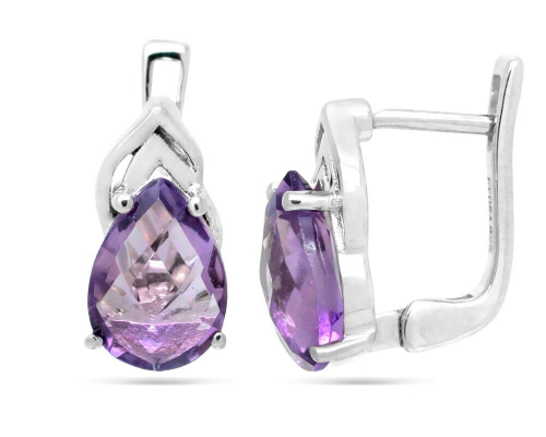 Серьги из серебра аметист, Виолет