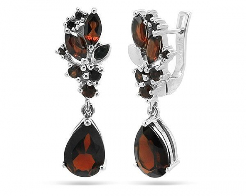 Серьги из серебра гранат, Алия
