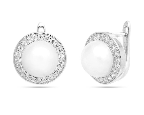 Серьги из серебра жемчуг, МЖВ150