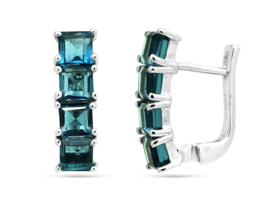 Серьги из серебра лондон топаз кварц, София