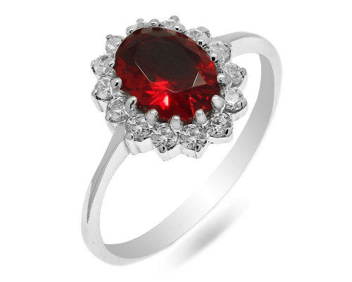 Кольцо из серебра рубин ГТ, К1245