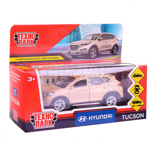 Машина металл Hyundai Tucson 12 см, (откр. двери, багаж., бежевый) инерц, в коробке
