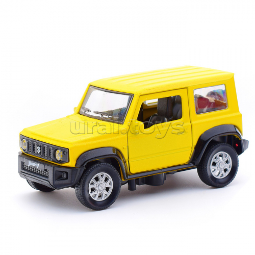 Машина металл Suzuki Jimny 11,5 см, (двери, багаж, желтый)инерц, в коробке