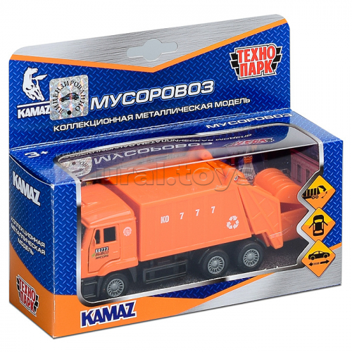 Машина металл KAMAZ Мусоровоз, 12 см, двери, подвижные детали, инерц.