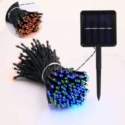 Светодиодная нить на солнечной батарее уличная разноцветный
