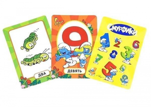 Смурфики. Логические игры с цифрами. Развивающие карточки