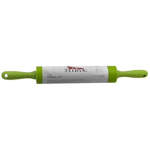 Скалка для теста  ZEIDAN Z-11085 Зелёная 5х43 см (рабочая поверхность 25 см)с силикон покрытием (36) оптом