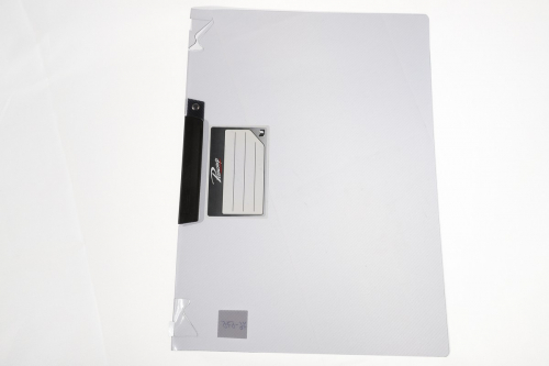 Папка для бумаг А4 с зажимом, цвет серый прозрачный