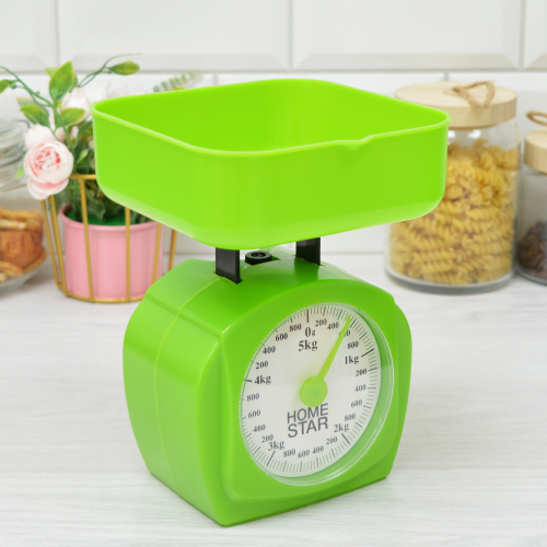 Весы кухонные механические HOMESTAR HS-3005М 5кг, зеленые арт. 004905
