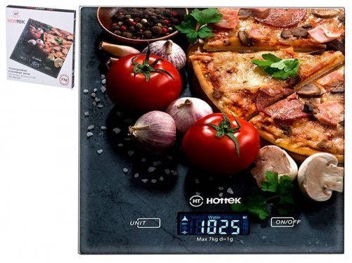 Весы кухонные электронные HOTTEK HT-962-025 7кг Пицца арт. 962-025