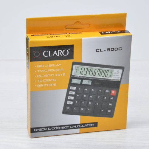 Калькулятор настольный CLARO CL-500C 10-разрядный, двойное питание арт.55 747