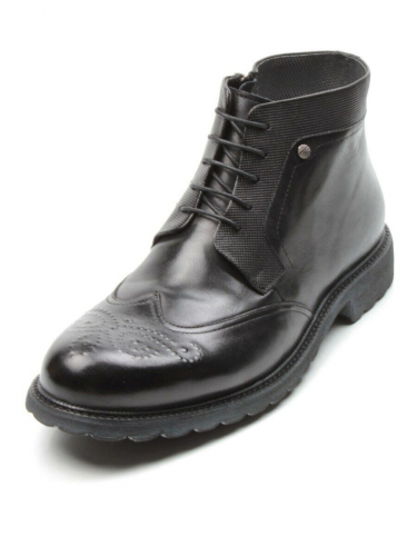 01-H9053-B1-SW3 BLACK Ботинки демисезонные мужские (натуральная кожа)