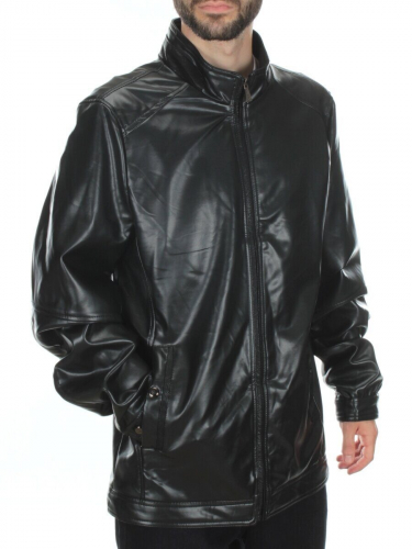P2119 BLACK Куртка из эко-кожи мужская размер 48 российский