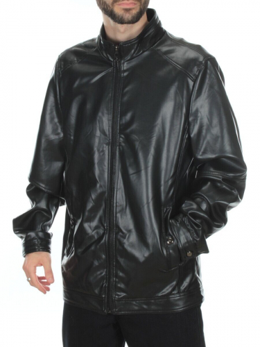P2119 BLACK Куртка из эко-кожи мужская размер 48 российский