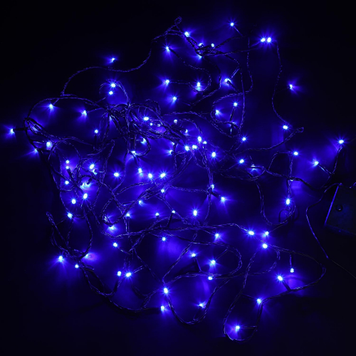 Гирлянда 100 LED 9 м зелёный провод синяя