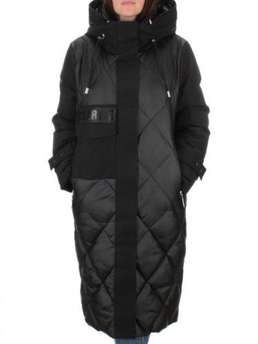 C230 BLACK Пальто зимнее женское (200 гр. холлофайбер) размер 52