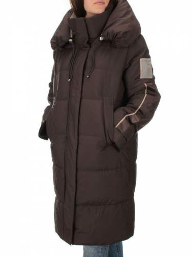 2098 DK.BROWN Пальто зимнее женское (200 гр .холлофайбер) размер 48