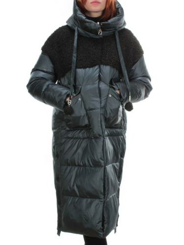 Y21636 DK. GREEN Пальто женское зимнее MEIYEE (200 гр. холлофайбера) размер XL- 48российский